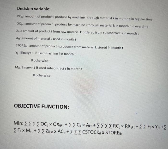 I need it to written as lingo code Sets: Month: