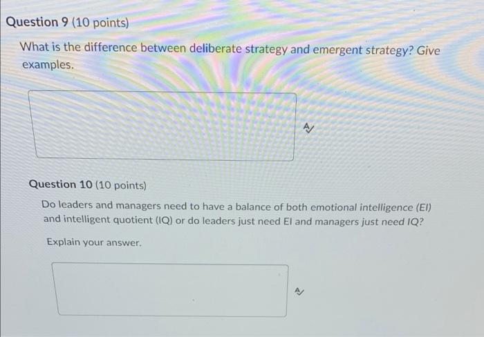 Question 9 (10 points) What is the difference