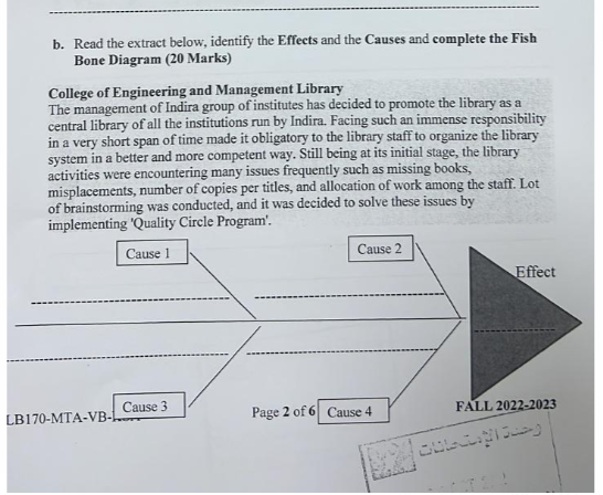b. Read the extract below, identify the Effects