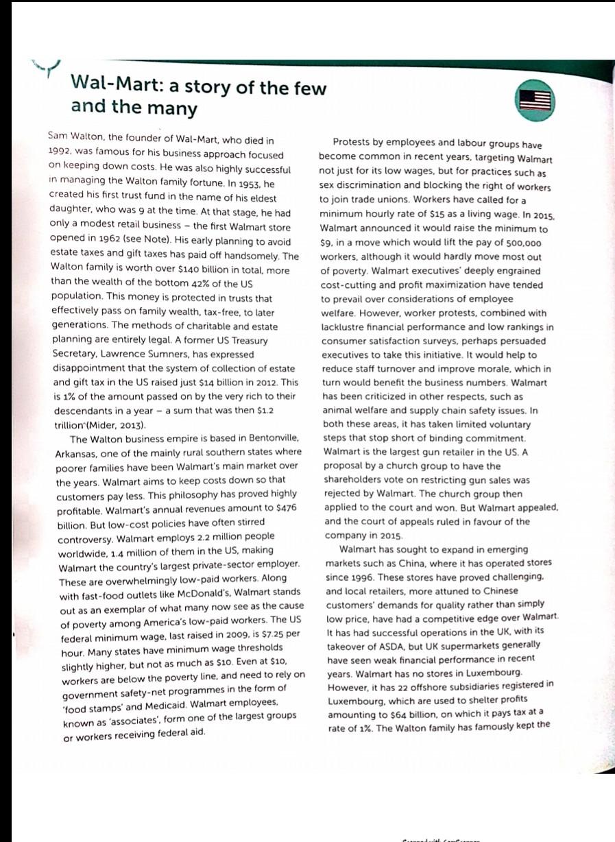 please solve it as soon as possible Wal-Mart: a