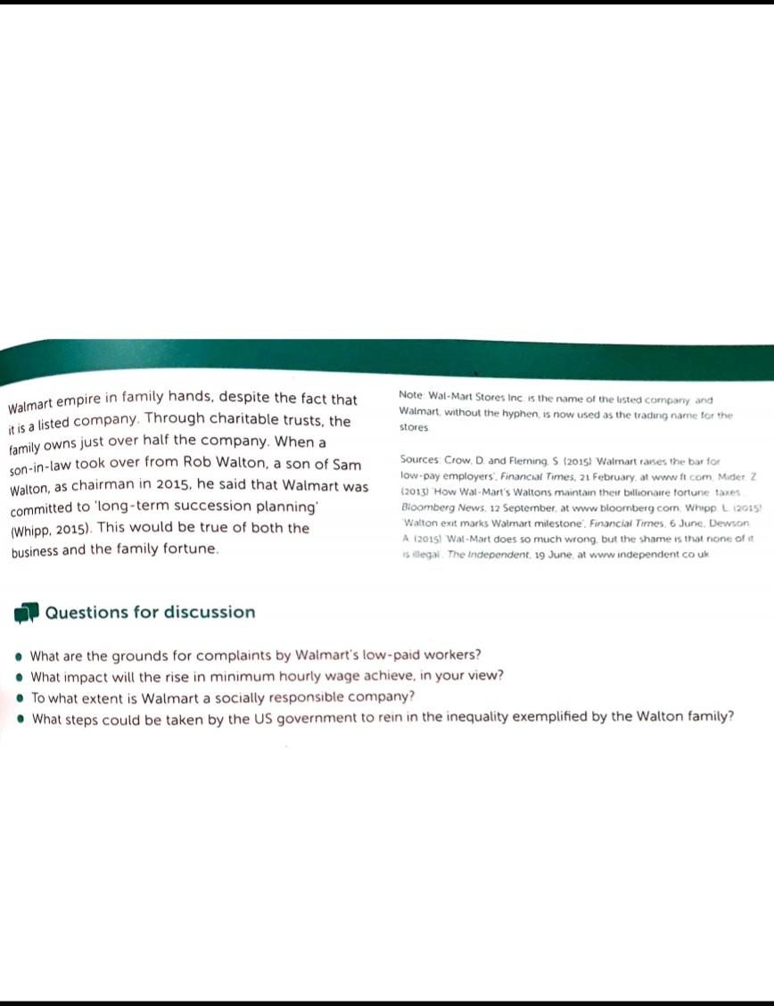 please solve it as soon as possible Wal-Mart: a