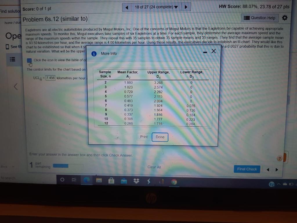 Ope solutio Problem 6s. 12 (similar to) Question