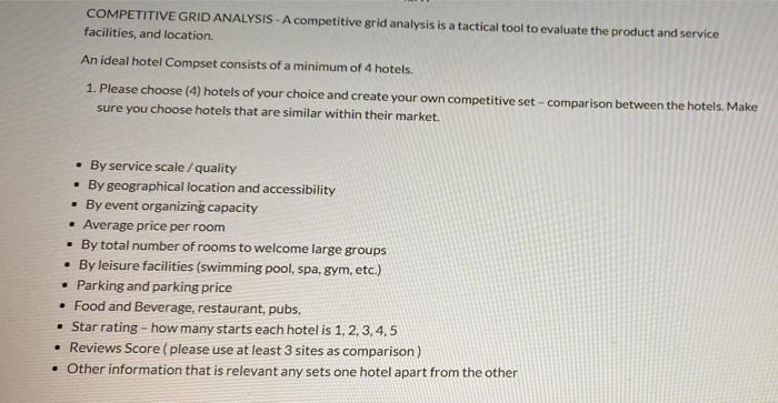 COMPETITIVE GRID ANALYSIS - A competitive grid