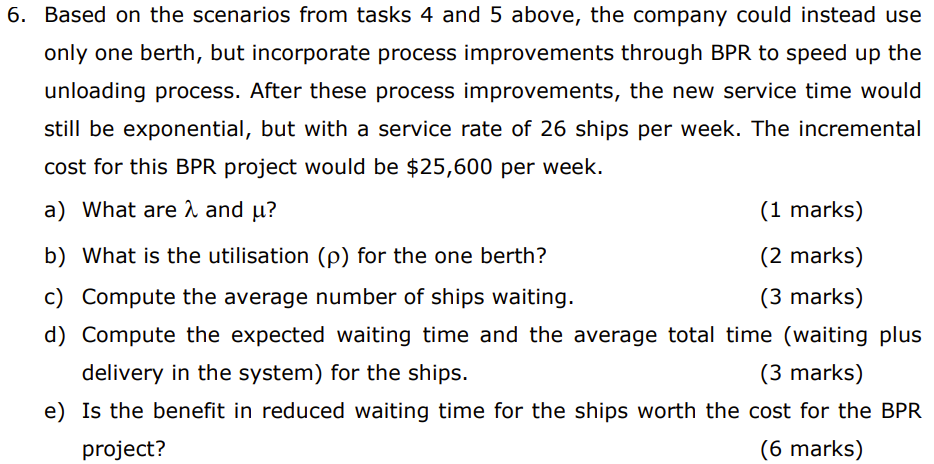 Need help with Q6. 6. Based on the scenarios from
