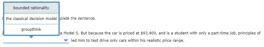 Decision making involves many behavioral aspects,