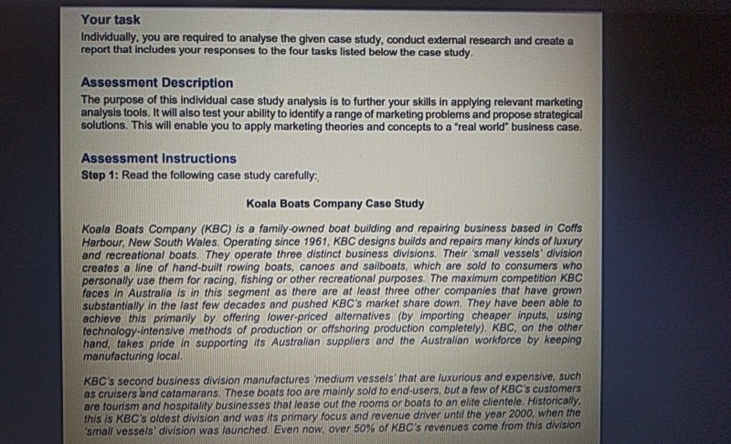 Please help with Marketing Your task:-