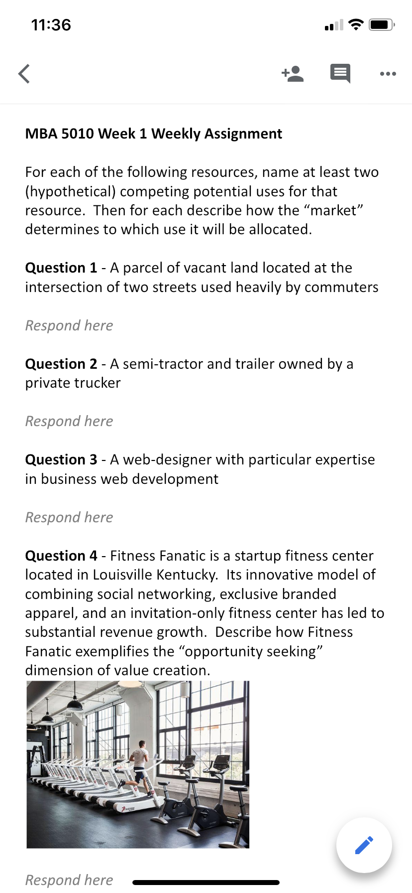 11:36 < MBA 5010 Week 1 Weekly Assignment For