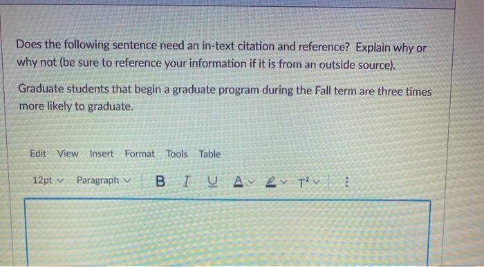 Does the following sentence need an in-text