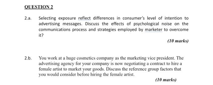 QUESTION 2 2.a. Selecting exposure reflect