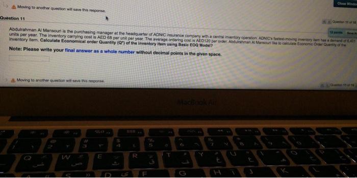 Moving to another question will save this perise