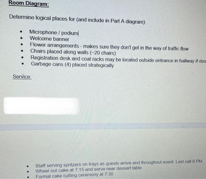 Room Diagram: Determine logical places for (and