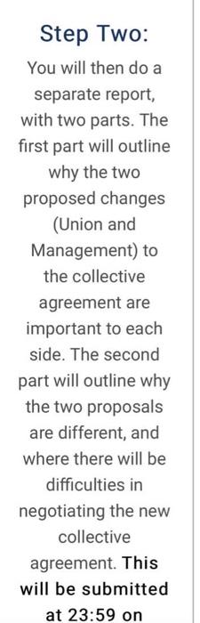 Step One: Each team prepares two proposals, one