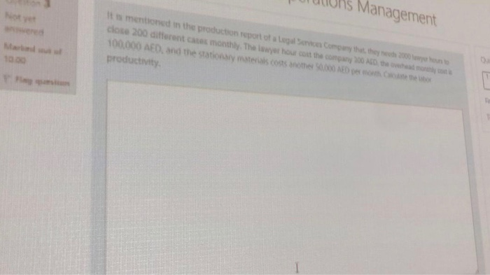 Management I mentioned in the production