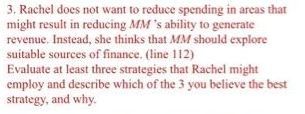 3. Rachel does not want to reduce spending in