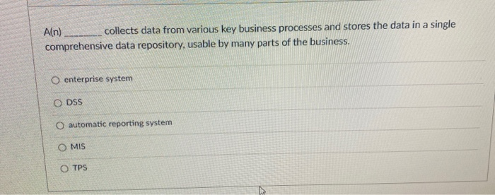 Aln) collects data from various key business