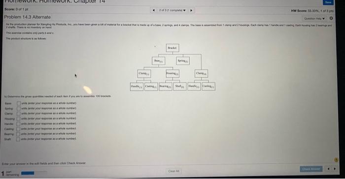 HW Bore 20.30, oft Score of 1 pt Problem 14.3