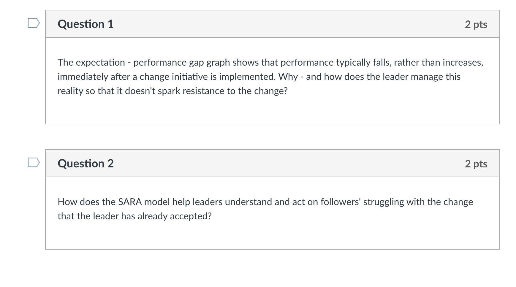 Please answer both with 4-5 sentences! Question 1