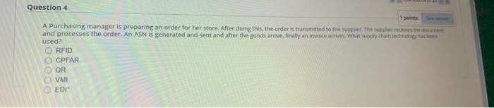 Question 4 pot A Purchasing manager is preparing