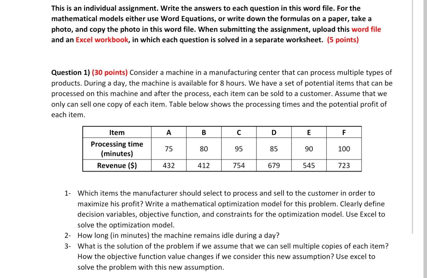 This is an individual assignment. Write the