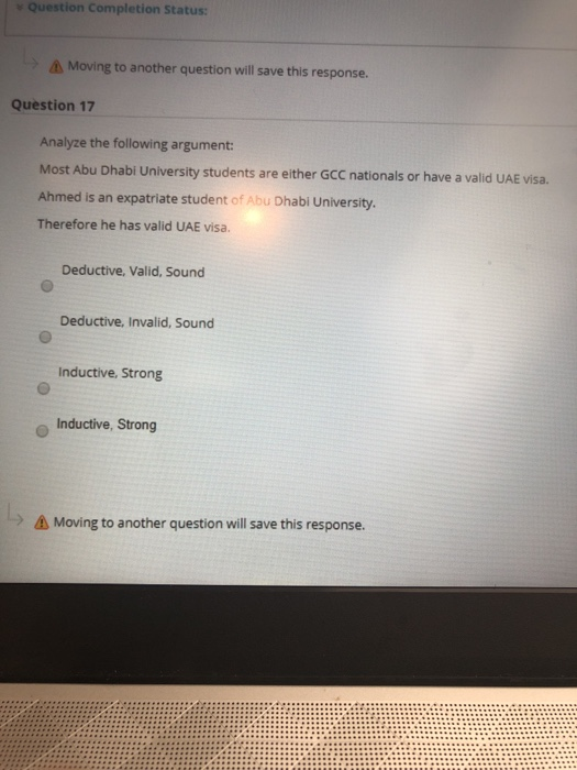 -> Moving to another question will save this