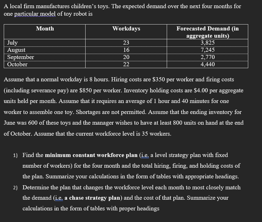 DO NOT SOLVE WITH EXCEL, Please write or type it