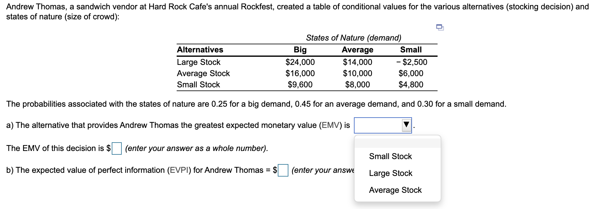 Andrew Thomas, a sandwich vendor at Hard Rock