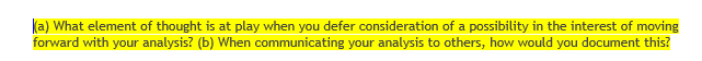ka) What element of thought is at play when you