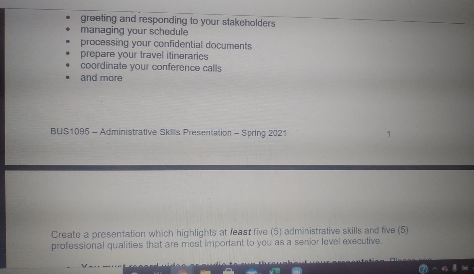 Assignment Instructions: When securing a role