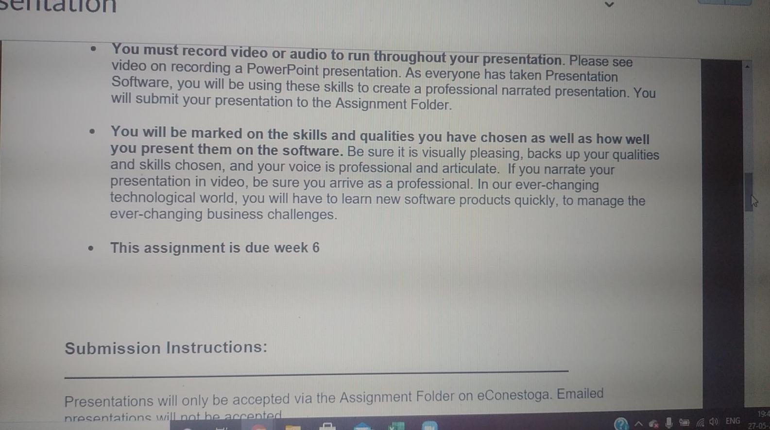 Assignment Instructions: When securing a role