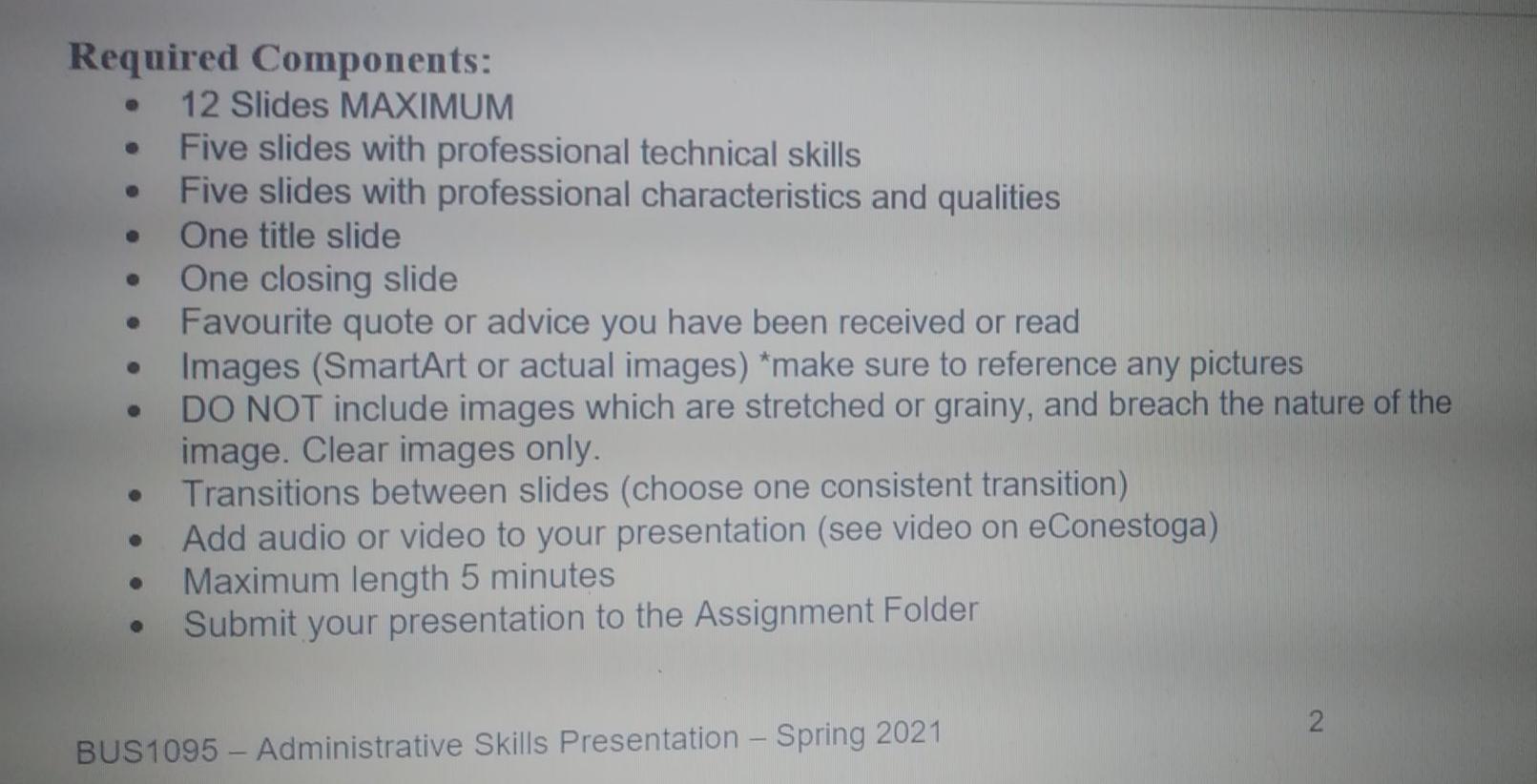 Assignment Instructions: When securing a role