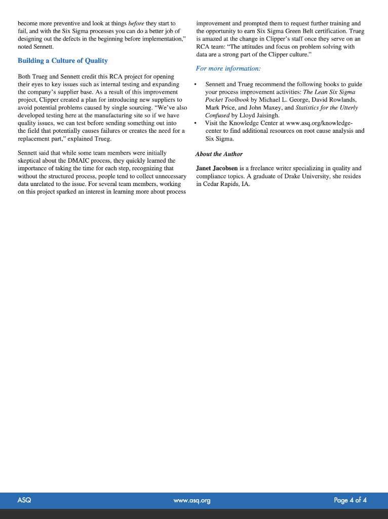 Which quality methods have been used? Making the