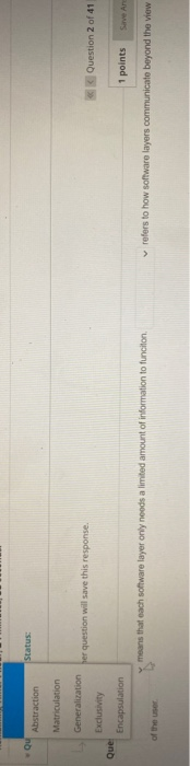 Qu Status: Abstraction Matriculation