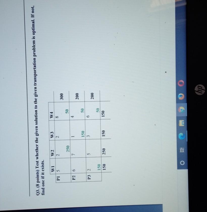 Q3. (8 points) Test whether the given solution to