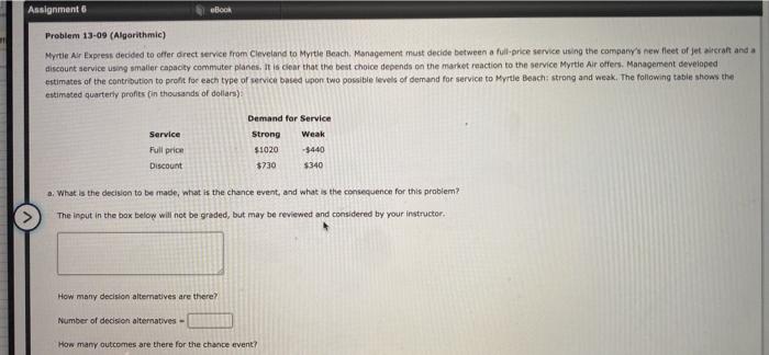 Assignment Book Problem 13-09 (Algorithmic)