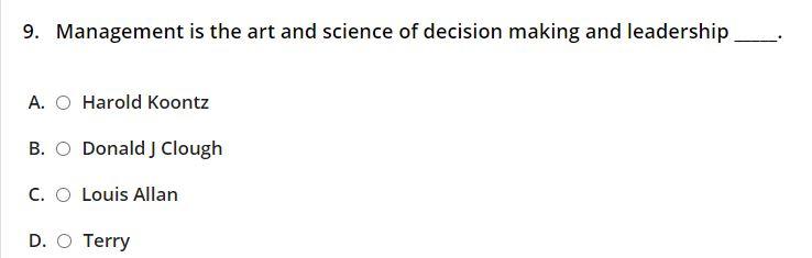 9. Management is the art and science of decision