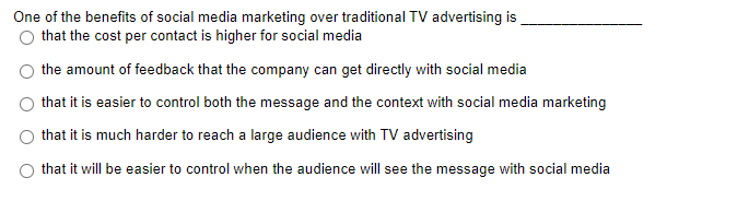 One of the benefits of social media marketing