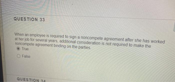 QUESTION 33 When an employee is required to sign