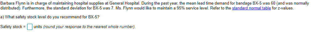 b) What is the appropriate reorder point? Barbara