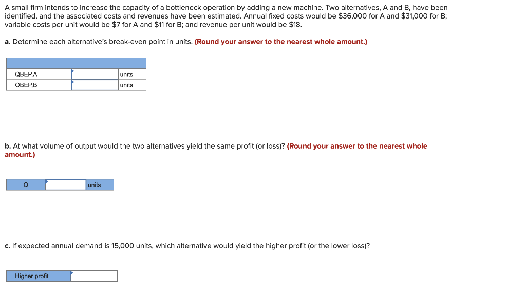 A small firm intends to increase the capacity of