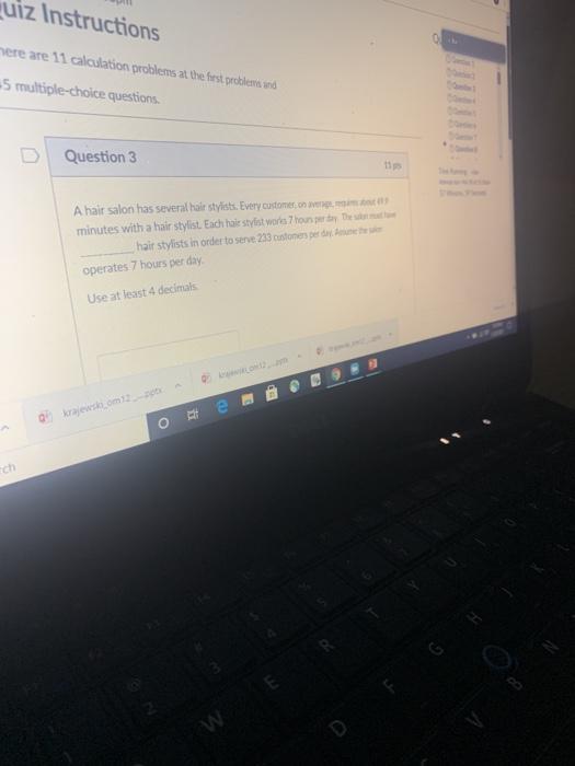 uiz Instructions here are 11 calculation problems