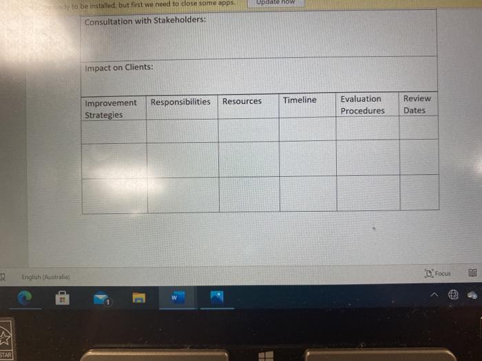 CHCMGT002 Develop, jmplement and review quality