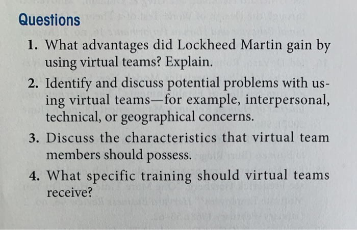 Questions 1. What advantages did Lockheed Martin