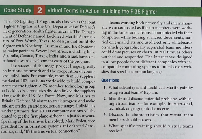 Questions 1. What advantages did Lockheed Martin