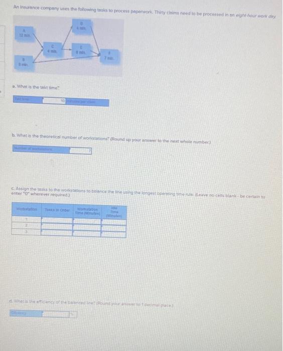 An insurance compeny itres the following tosks to