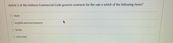 Article 2 of the Uniform Commercial Code governs