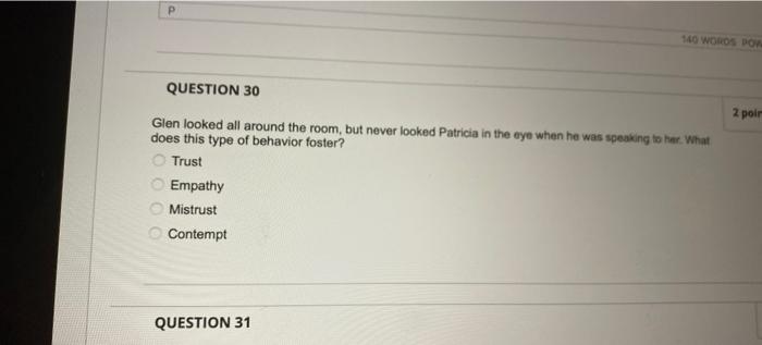 Glen looked all around the room, but never looked