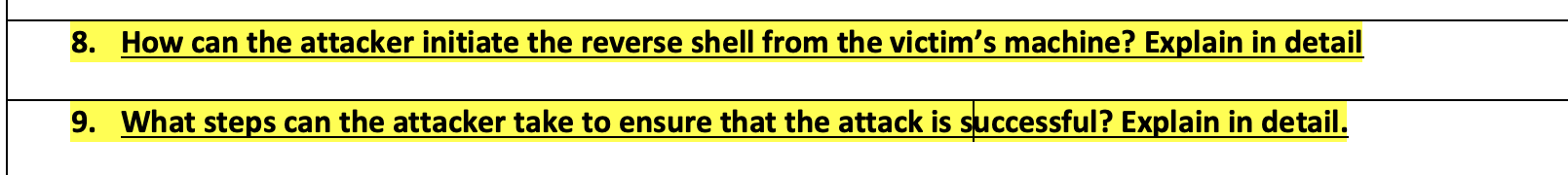 p 8. How can the attacker initiate the reverse