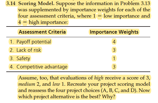 3.14 Scoring Model. Suppose the information in