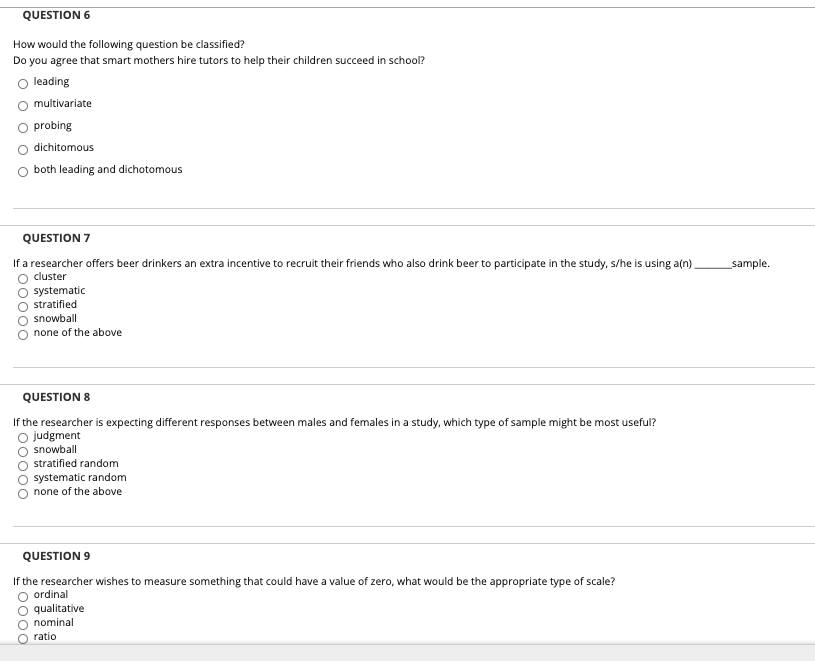 QUESTION 2 A measurement instrument used to