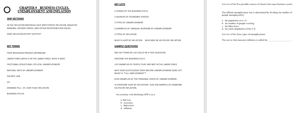 key list questions KEY LISTS List two of the five